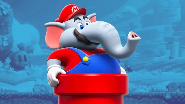 Elephant Mario in a pipe
